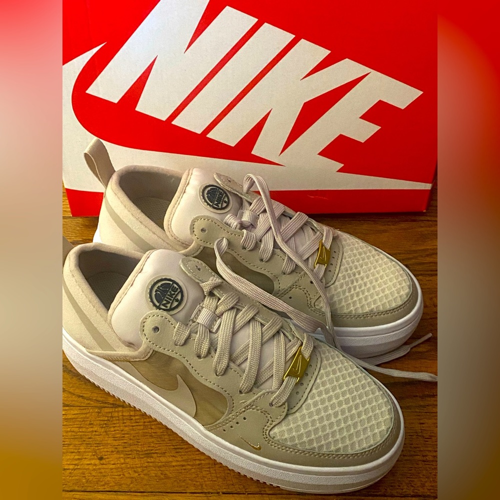 Nike Beige and White Athletic Shoes